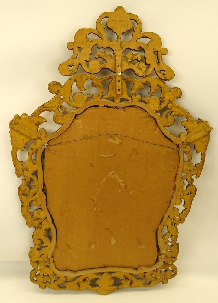 Rococo Style Antique Carved Giltwood Mirror.