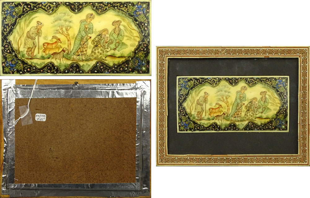 Two (2) 20th Century Finely Detailed Persian Miniatures on Celluloid