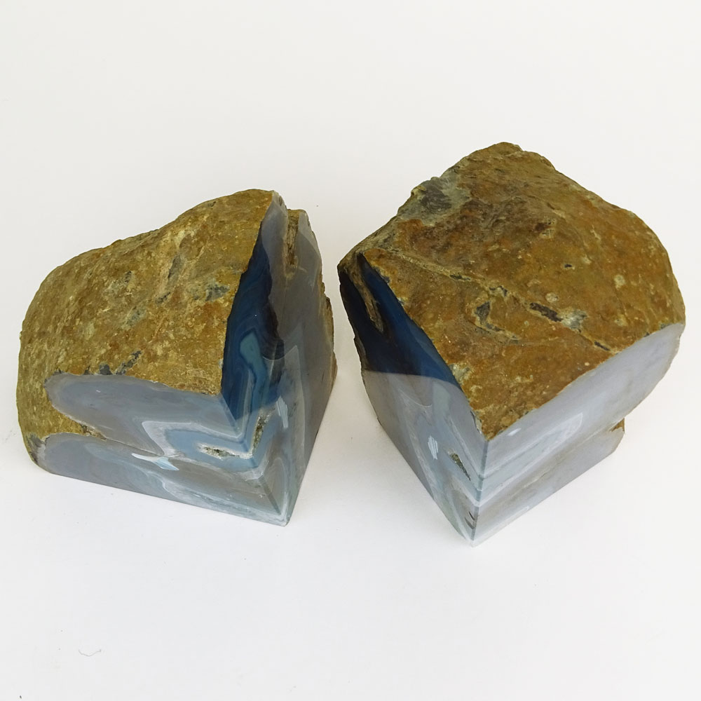 Pair of Blue Agate Geodes.