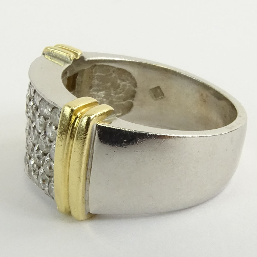 Vintage Thirty Three (33) Diamond and 14 Karat White & Yellow Gold Ring.