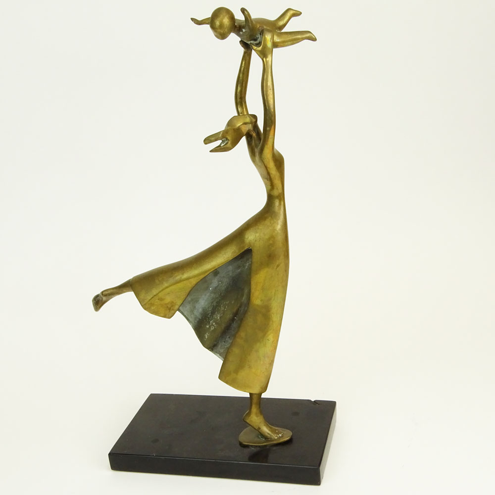 Esther Wertheimer, Canadian (20th C ) Bronze Sculpture "Dancing Mother and Child' 