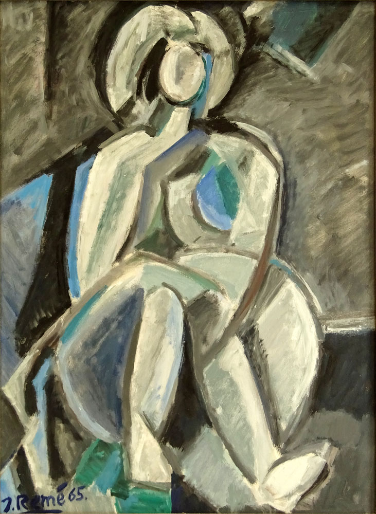 Jorg Reme, Scandinavian  (born 1941) oil on canvas ìFigural Abstractî
