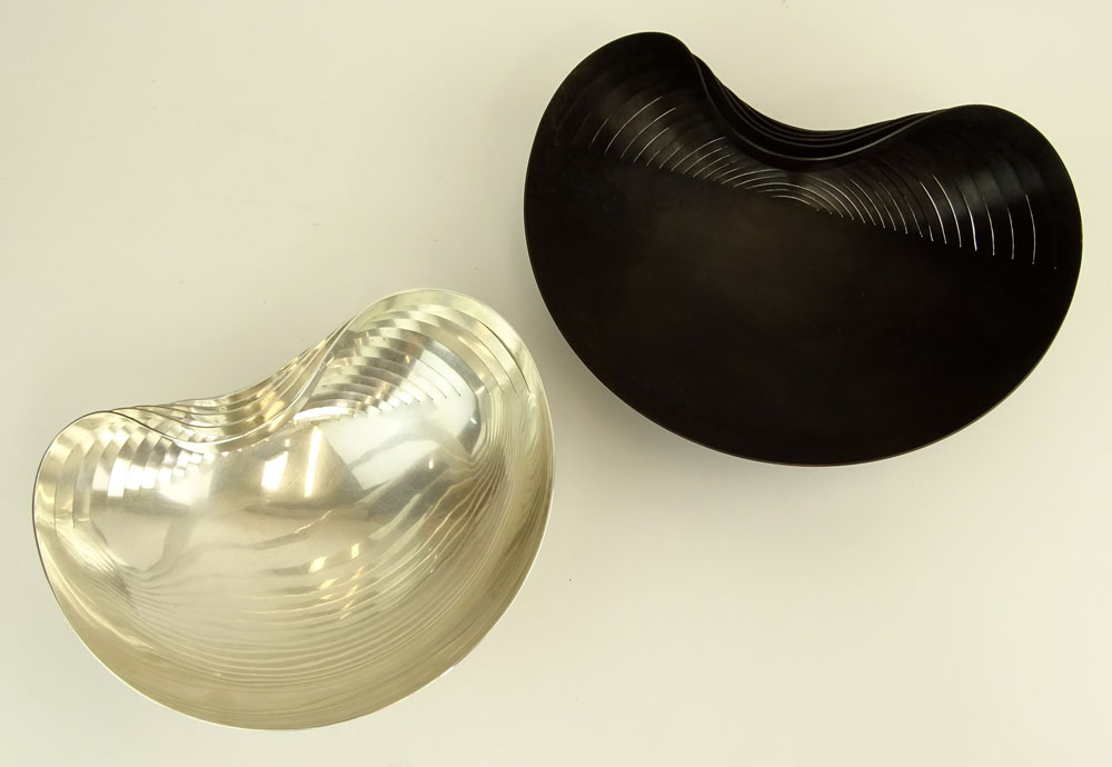 Mid Century Modern Ane Christiansen, Danish (b. 1972) Two bowls from the "Dented" series circa 2007. 