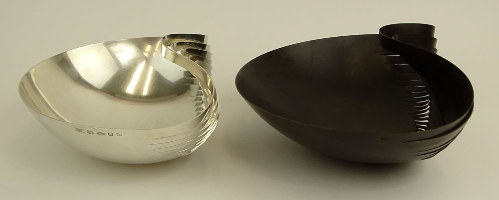 Mid Century Modern Ane Christiansen, Danish (b. 1972) Two bowls from the "Dented" series circa 2007. 