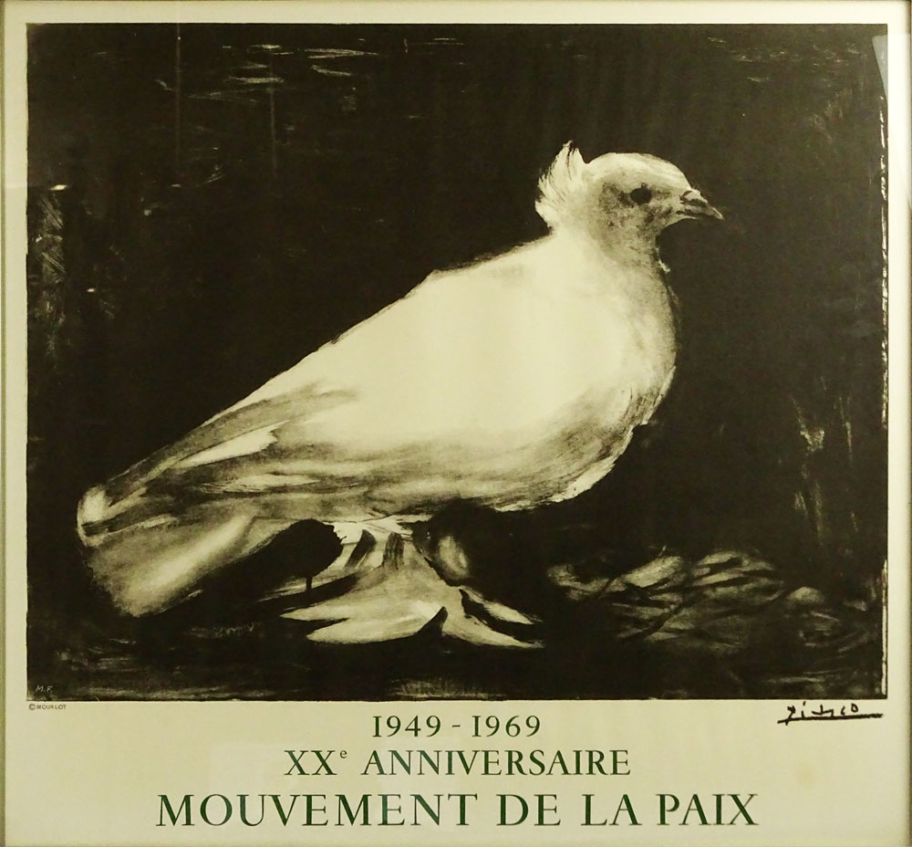 Pablo Picasso, Spanish (1881-1973) Poster "1949-1969 XX Anniversaire Mouvement De La Paix".