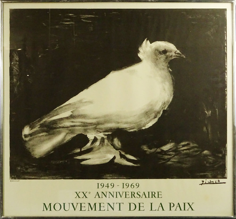 Pablo Picasso, Spanish (1881-1973) Poster "1949-1969 XX Anniversaire Mouvement De La Paix".
