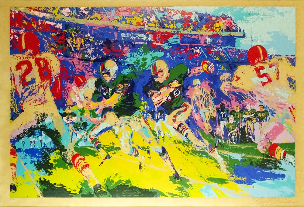 LeRoy Neiman, American  (1921-2012) Color screenprint "Football"