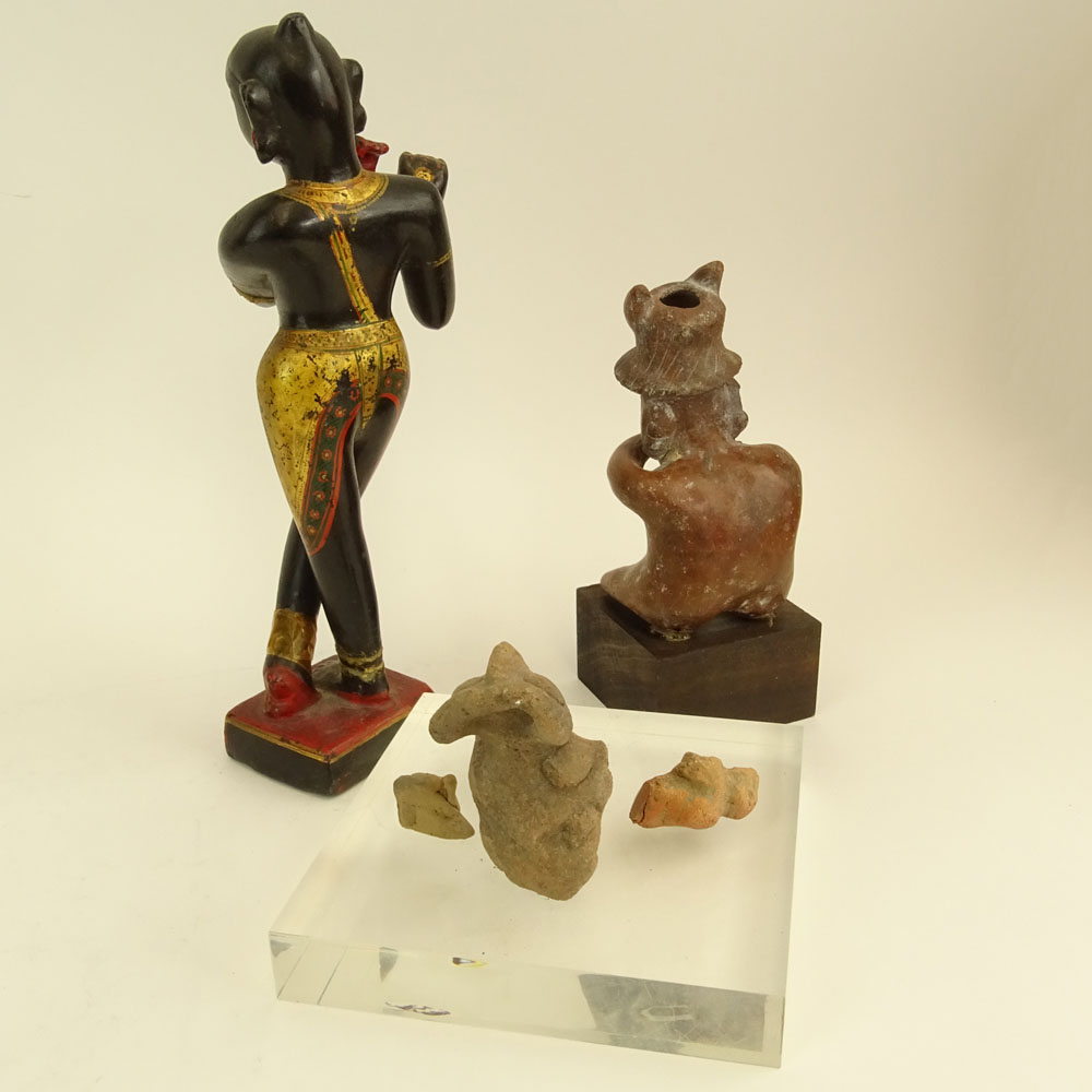 Miscellaneous Figural Lot. Includes a Tibetan stone figure.
