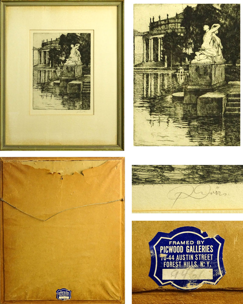 Two Antique Signed Etchings, possibly German.