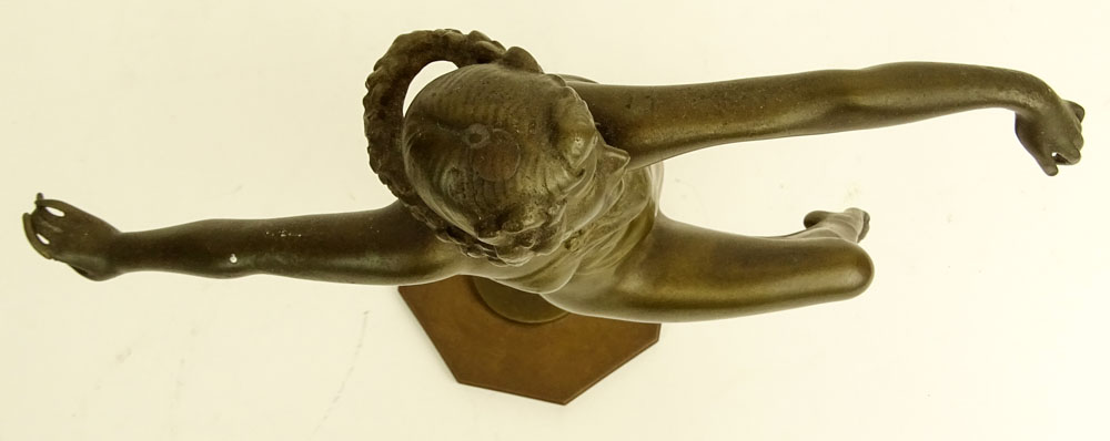 Otto Hafenrichter, Austrian (19/20th C) Art Deco Patinated Bronze Sculpture "Dancing Girl". 