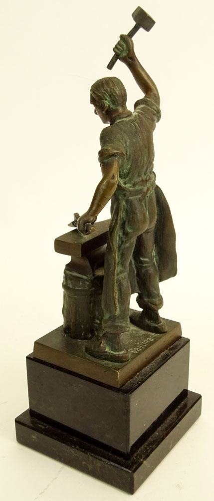 Erich Saalmann,German  (19/20th C) Bronze sculpture "Blacksmith" 