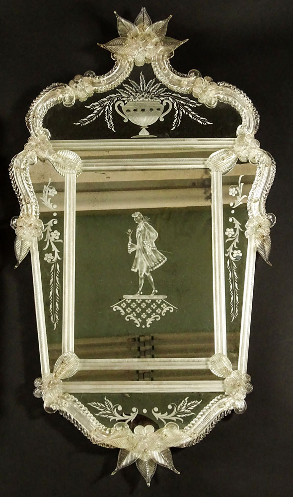 Pair of Early to Mid 20th Century Venetian Mirrors.