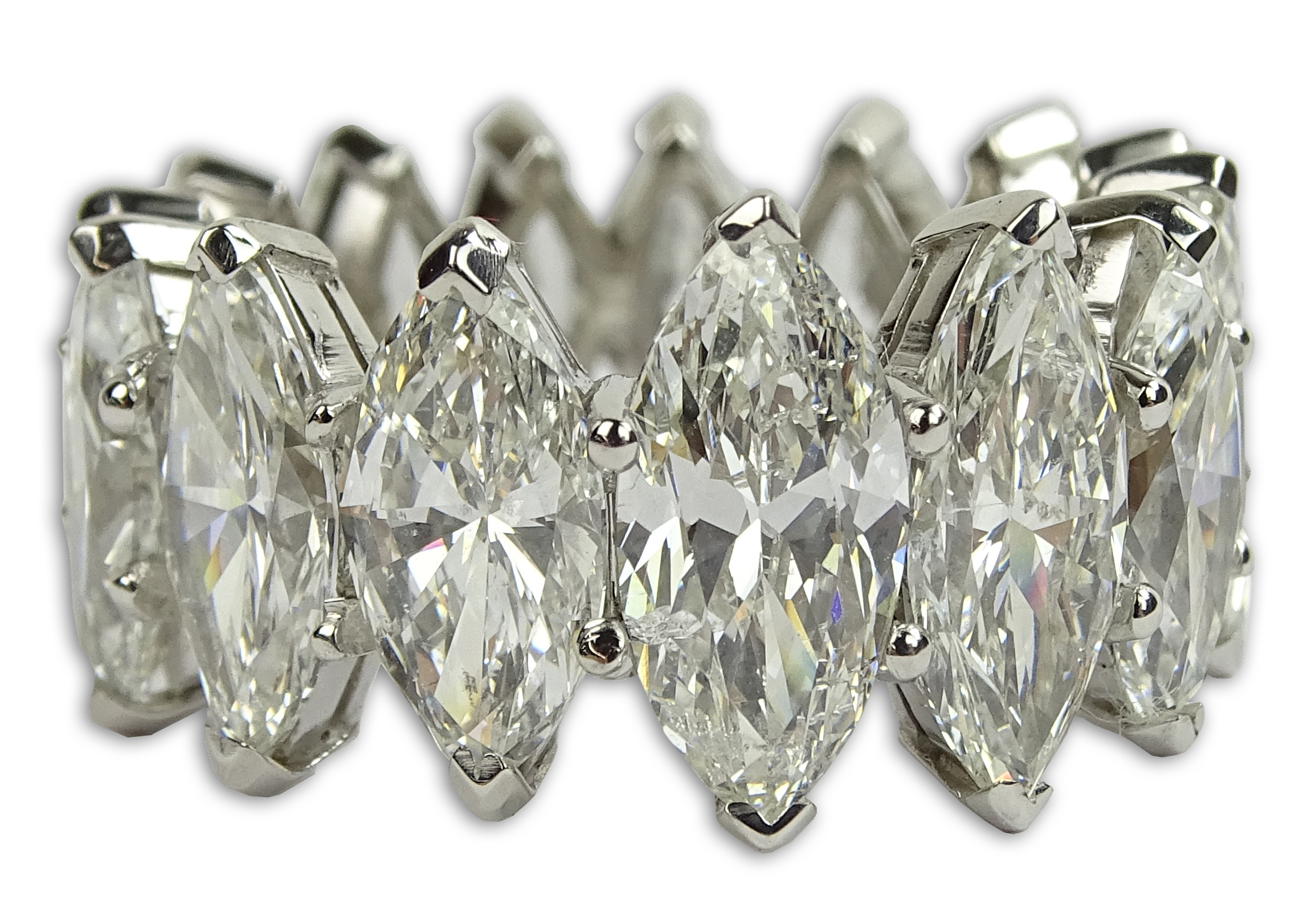 Approx. 15.0 Carat Marquise Cut Diamond and Platinum Eternity Band set with Fifteen (15) Diamonds.