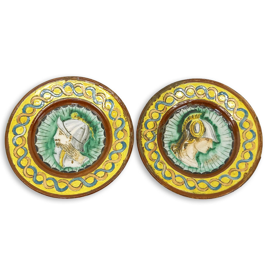 Pair of Early 20th Century Italian Majolica Chargers.