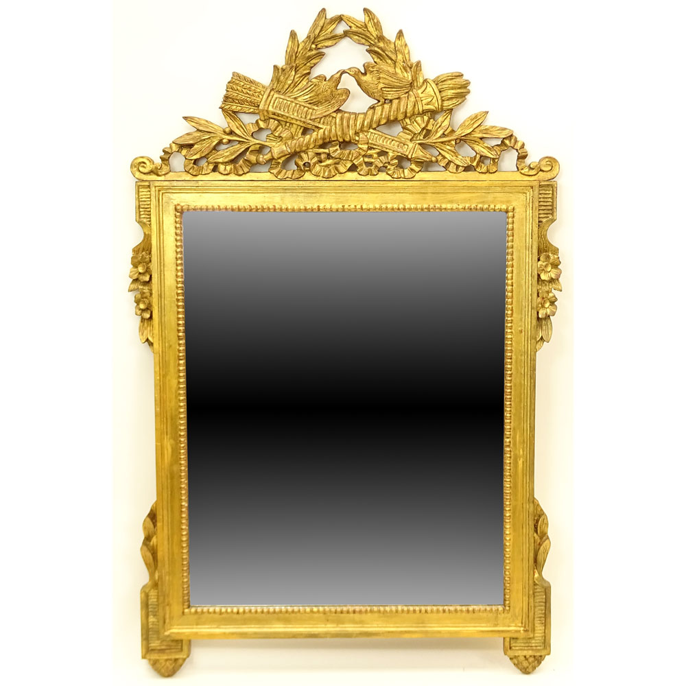 Vintage Italian Carved Giltwood Mirror.