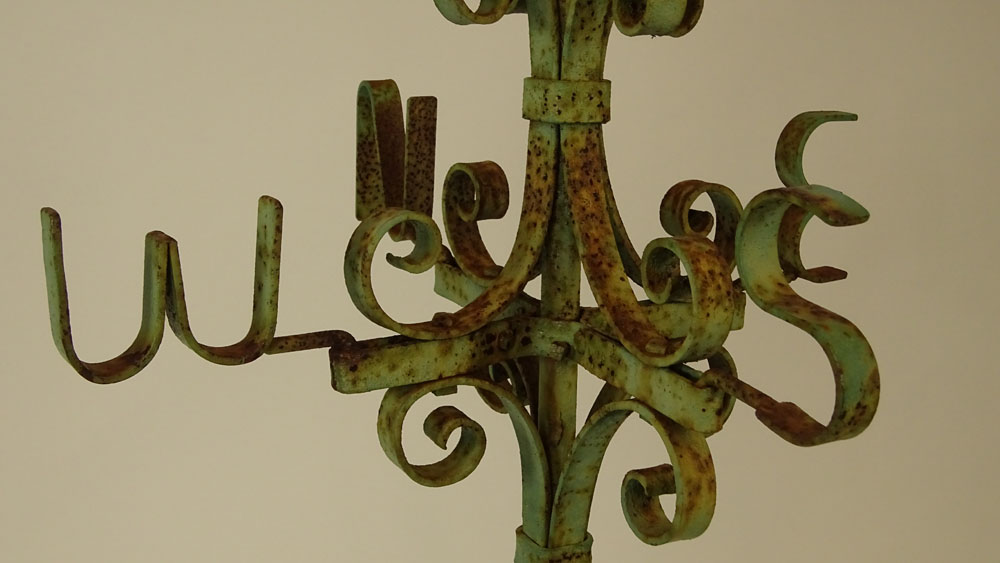 Early 20th Century Standing Painted Wrought Iron Weather Vane.