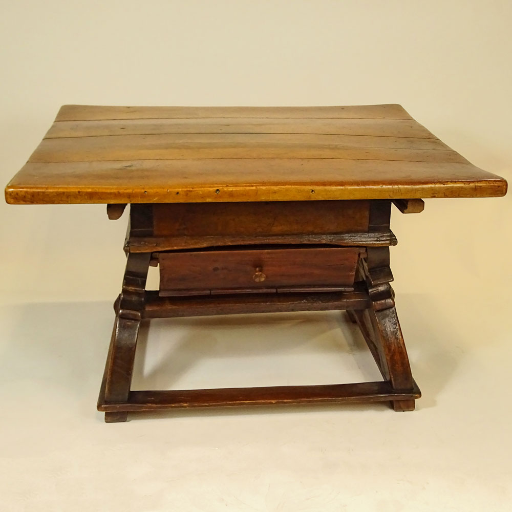 Large 19th Century Continental Mixed Wood Kitchen Work Table.