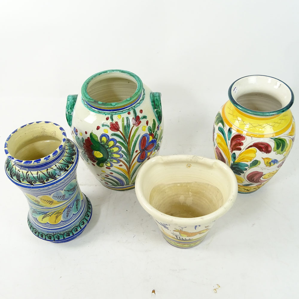 Lot of Four (4) Large Vintage Majolica Urns and Planter.