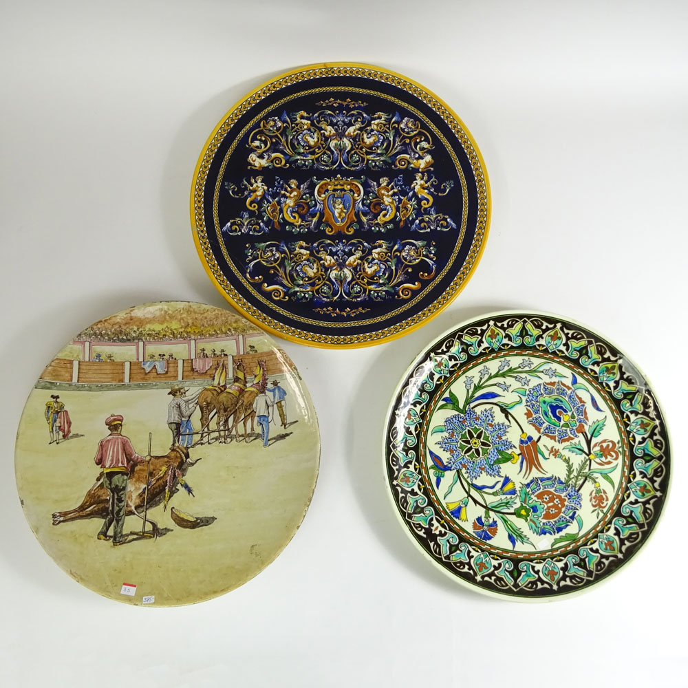 Three (2) 20th Century Majolica Charges.