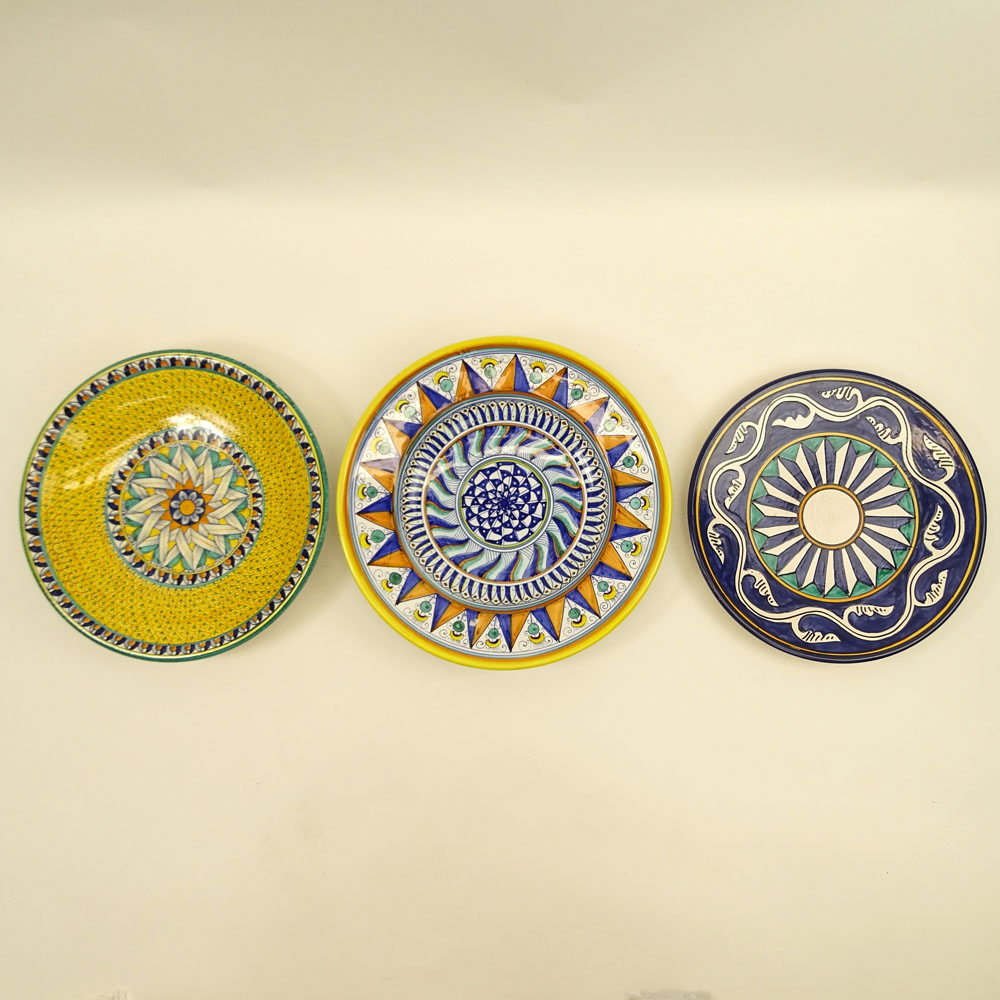 Collection of Three (3) Majolica Chargers.