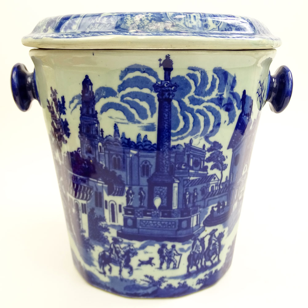 English Victoria Ware Blue and White Ironstone Fruit Cooler.