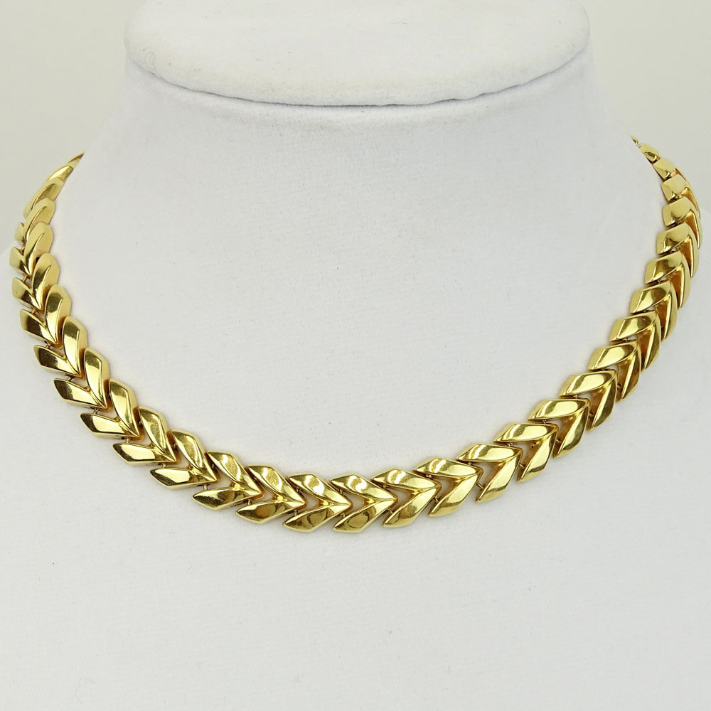 Vintage 14 Karat Yellow Gold Necklace. Signed 585, Italy. 