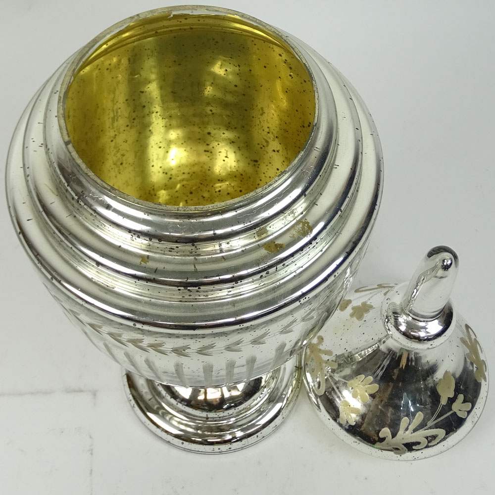 Large Mercury Glass Apothecary Jar