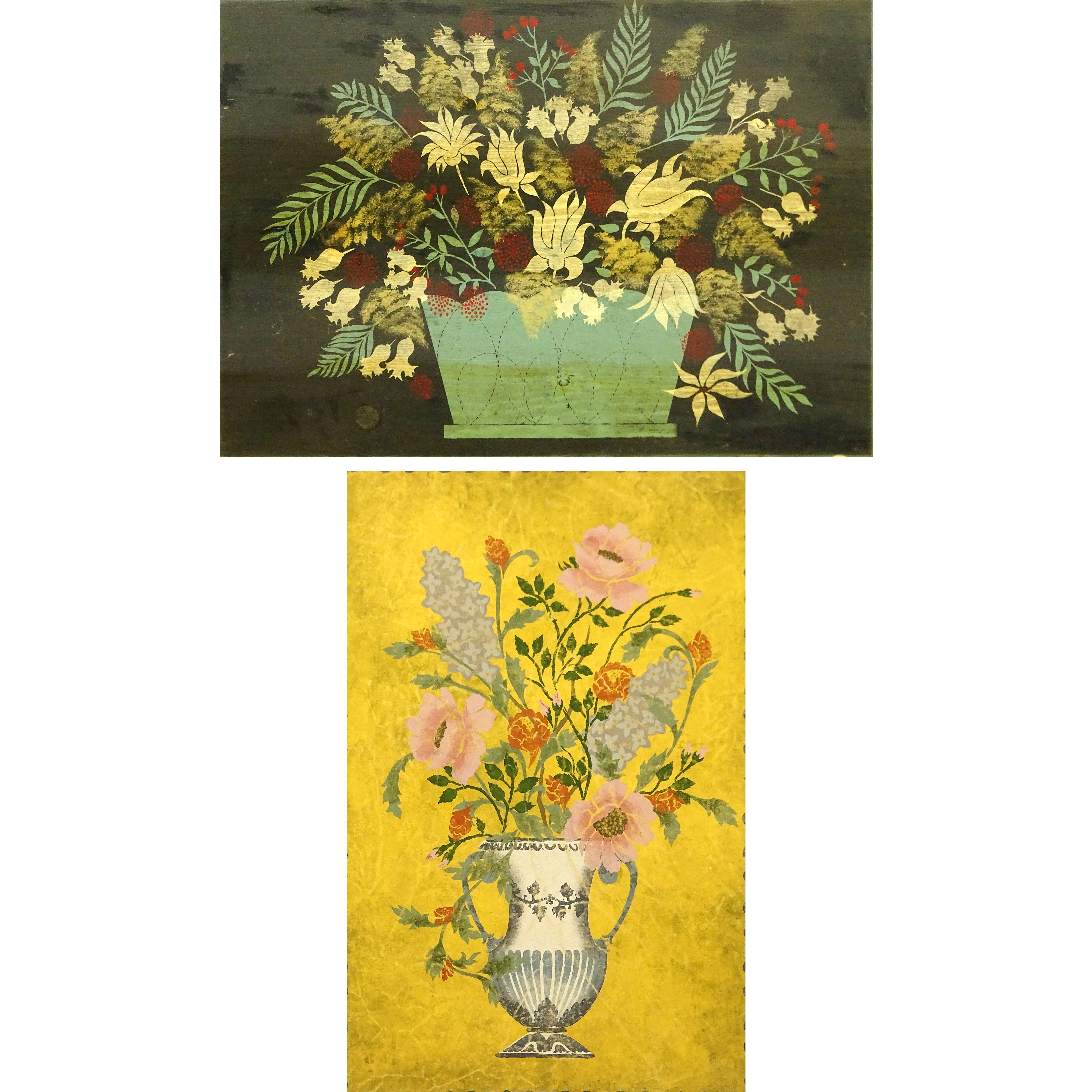 Two (2) 20th Century Decorative Paintings. One on canvas, one on board. 