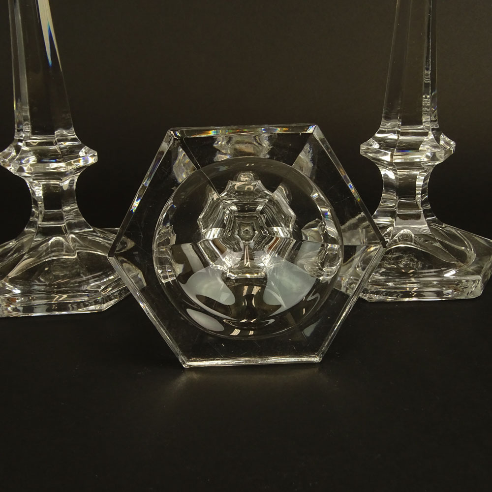 Four Vintage Glass Candlesticks.