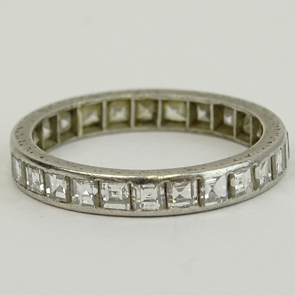 Vintage Approx. 2.75-3.00 Carat Mirror or Square Cut Diamond and Platinum Band.