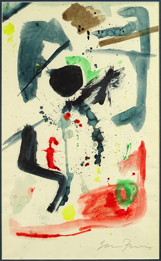 Sam Francis, American (1923-1994)Watercolor on paper "Abstract Composition" 