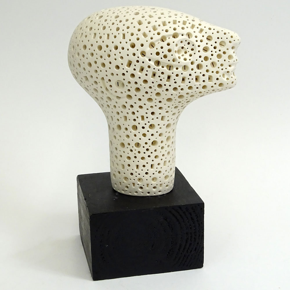 Alexander Ney, American-Russian (born 1939) White Terracotta Sculpture, Head. 