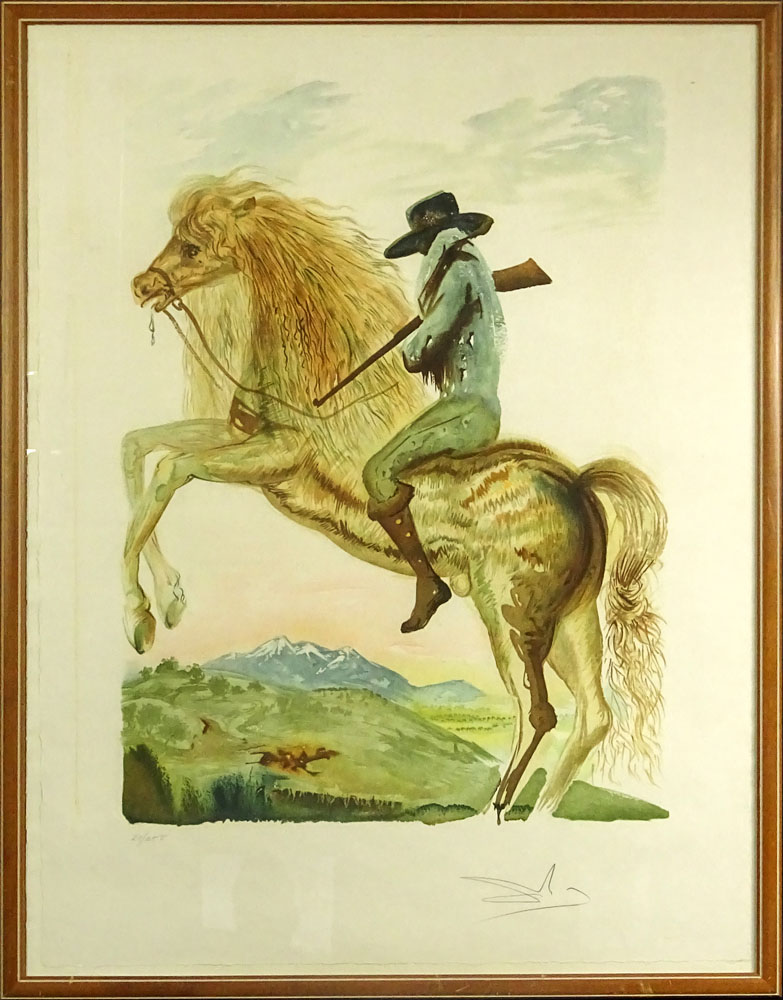 attributed to: Salvador Dalí, Spanish (1904-1989) Color Litho "Horse Rider"