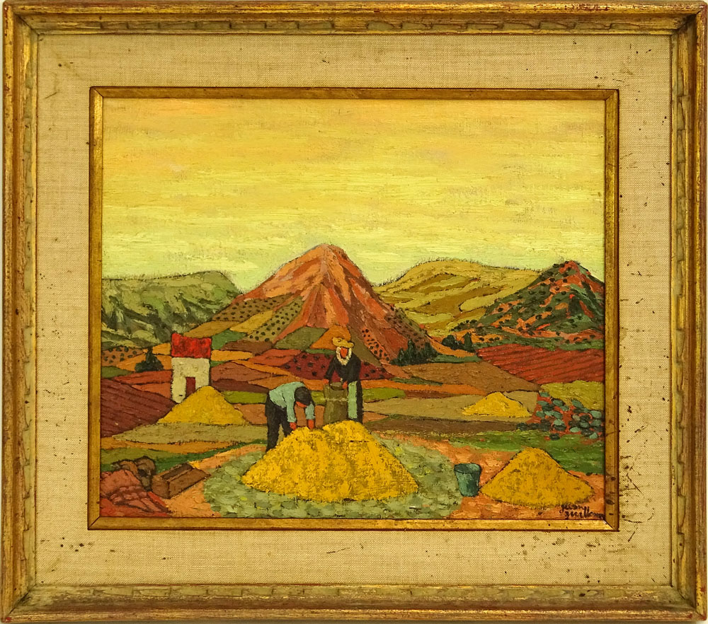 Juan Guillermo Rodriguez Baez, Spanish (1916-1968) Oil on Canvas, Rural Landscape. 