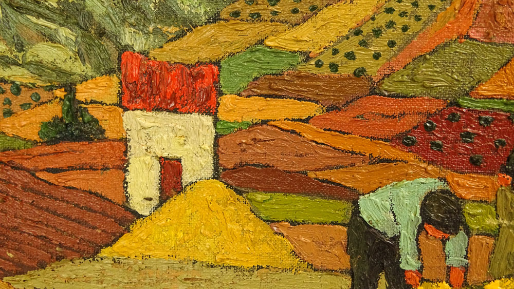 Juan Guillermo Rodriguez Baez, Spanish (1916-1968) Oil on Canvas, Rural Landscape. 