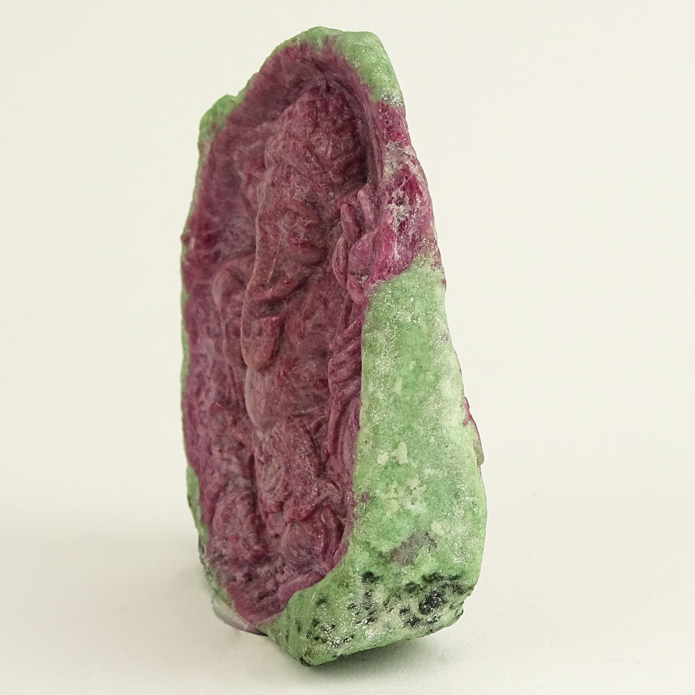 Carved Natural Ruby In Zoisite "Ganesha" 