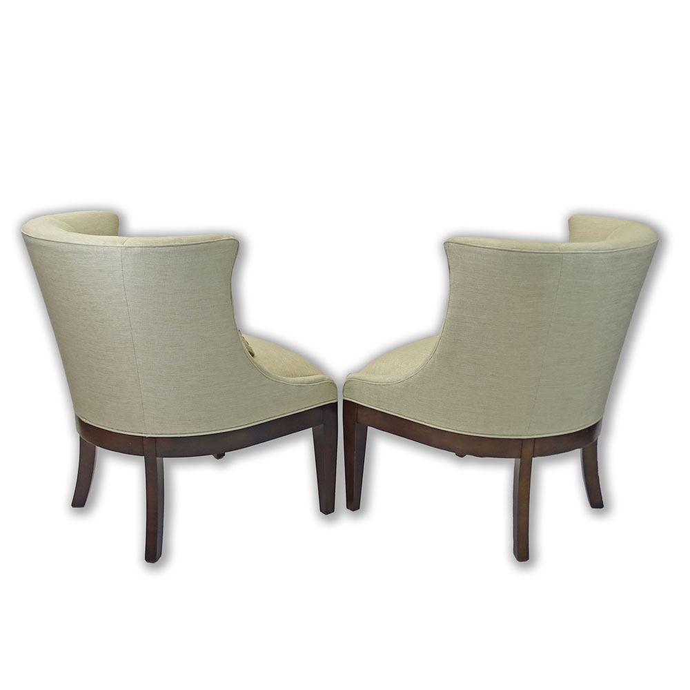 Pair of Martha Stewart for Berhardt Furniture Barrel Back Slipper Chairs.