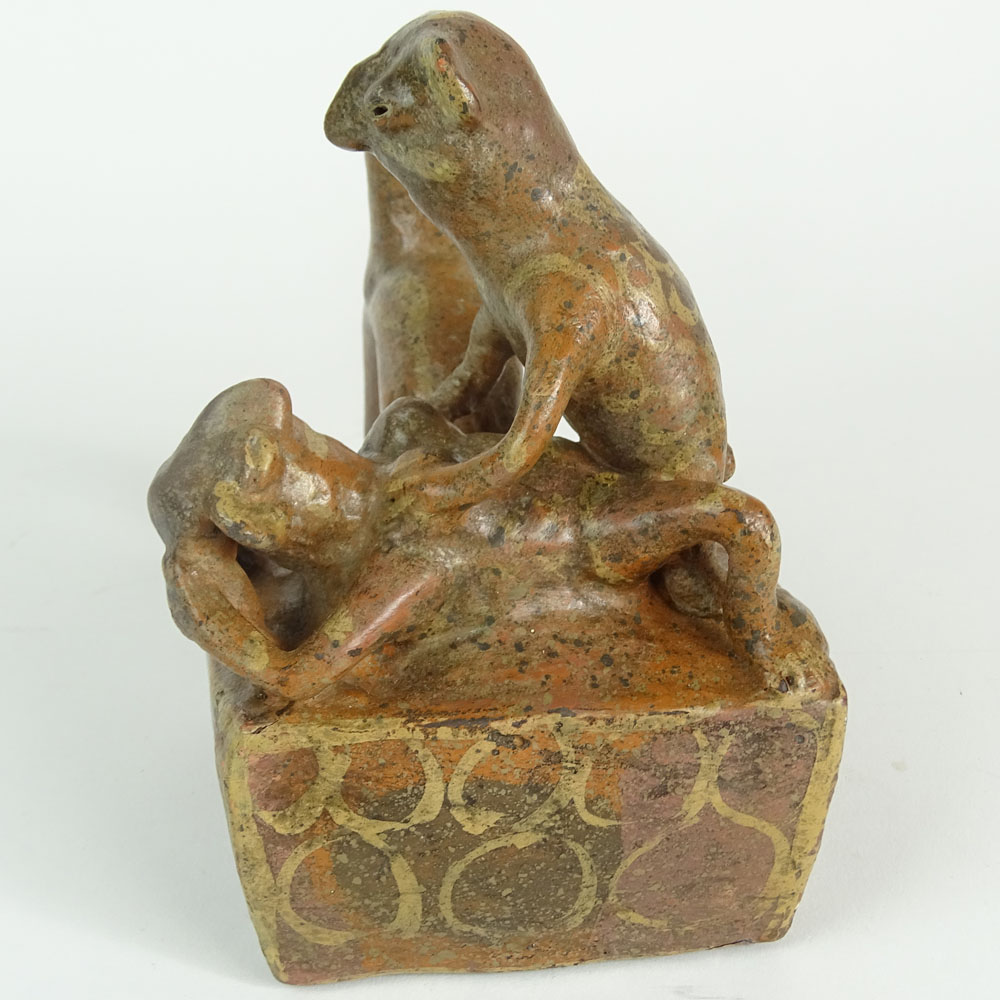 Pre Colombian Peru Vicus Culture Erotica Vessel Depicting Male and Female Engaged in Sex.