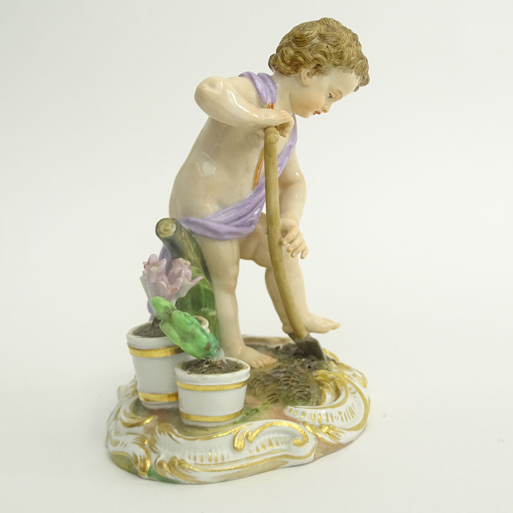 19/20th Century Meissen Porcelain Figurine "Putti Gardener".