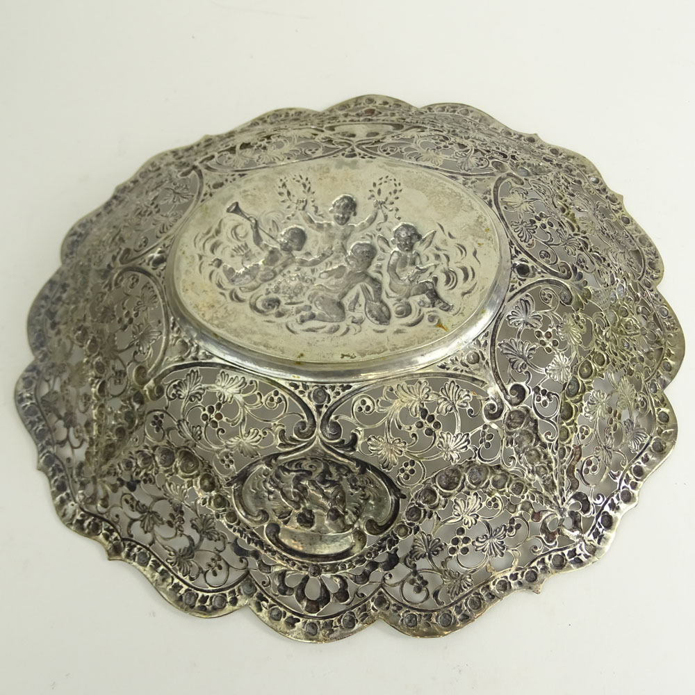 Antique Continental 800 Silver Figural Reticulated Basket.