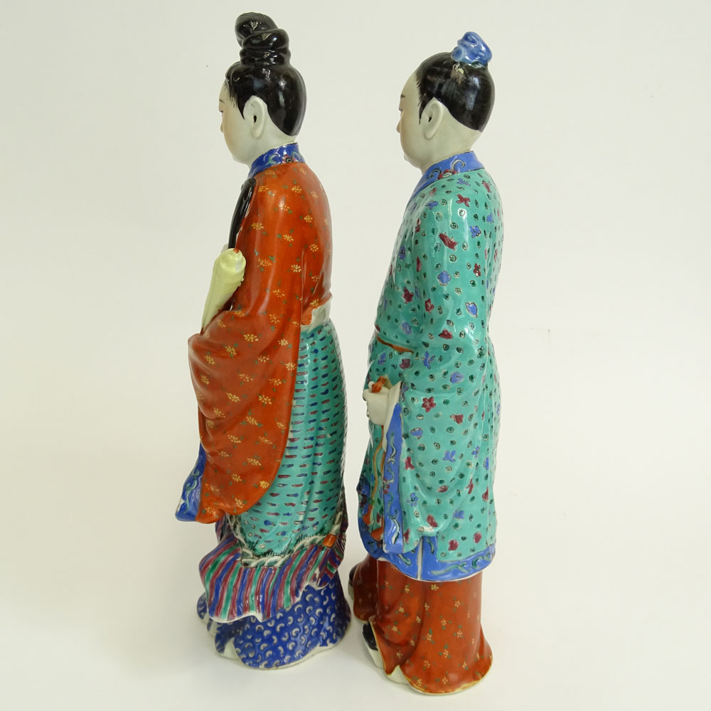 Two (2) Mid 20th Century Chinese Porcelain Figures Emperor and Empress.