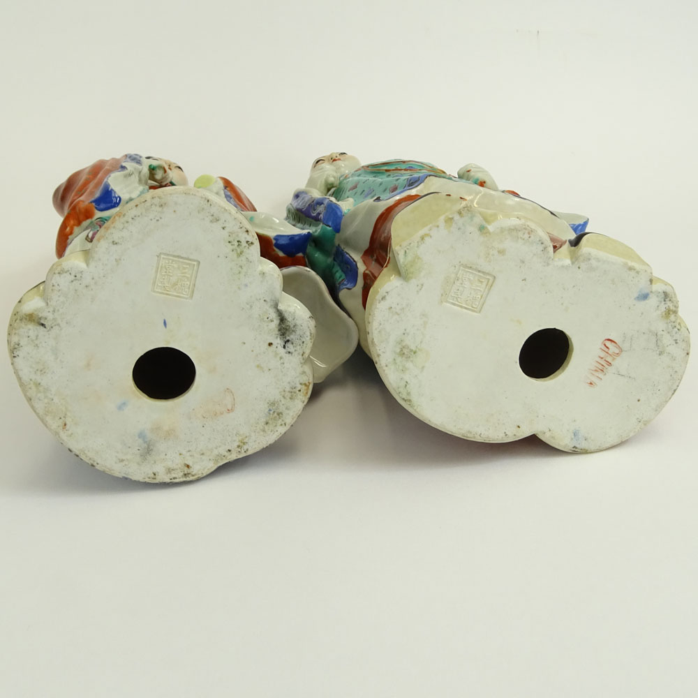 Two (2) Mid 20th Century Chinese Porcelain Figures Emperor and Empress.