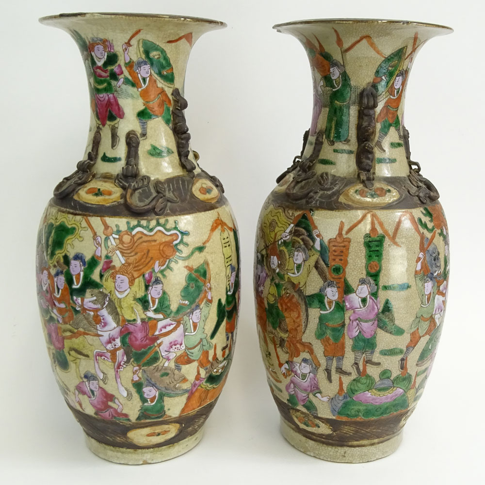 Pair of 20th Century Chinese Enameled Vases.