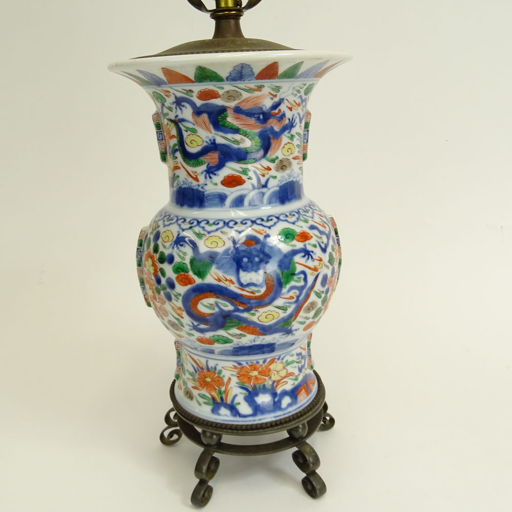 Antique Chinese Porcelain Vase, Now as a Lamp. 