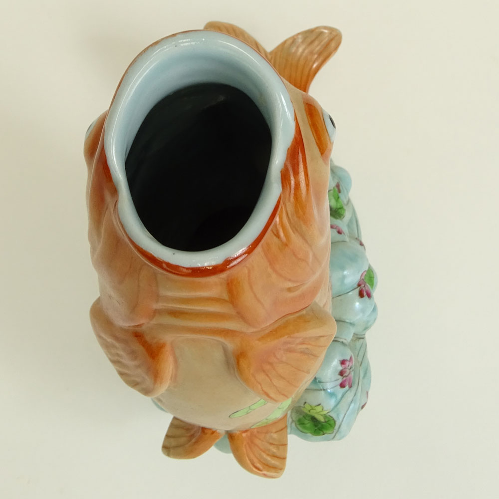 Vintage Chinese Porcelain Fish Vase.
