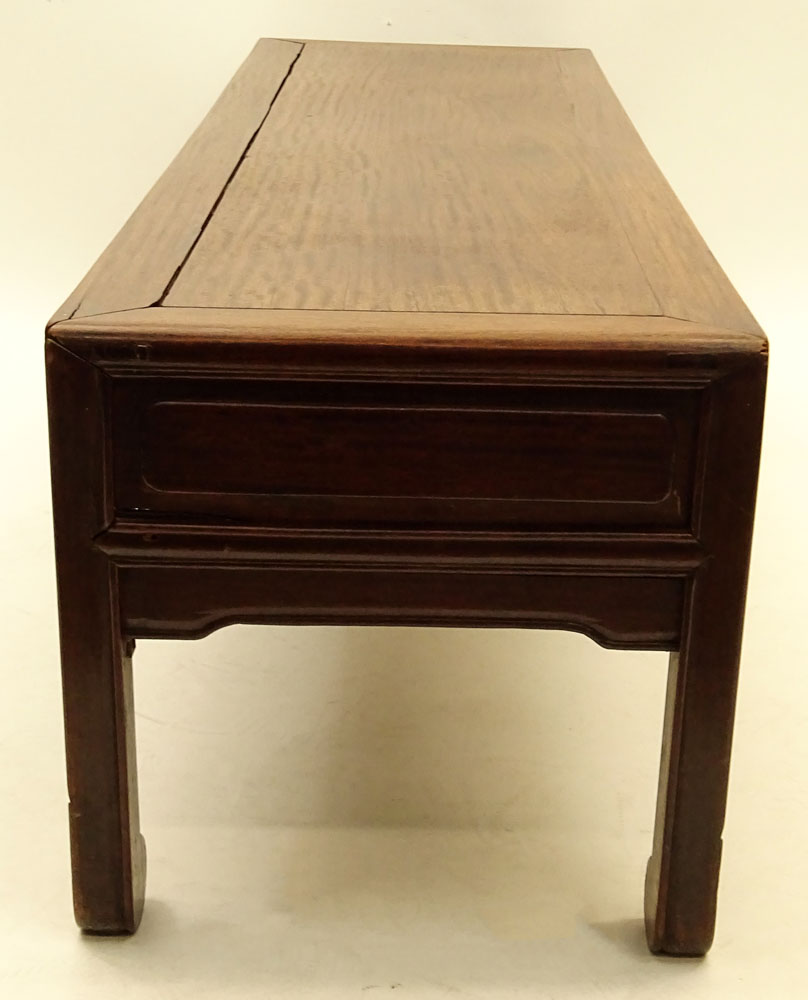 20th Century Chinese Carved Hardwood Low Table/Bench.