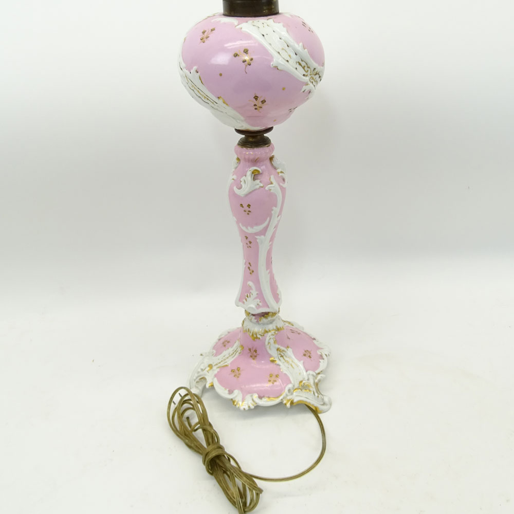 19/20th Century Sevres Porcelain Oil Lamp Now Electrified.