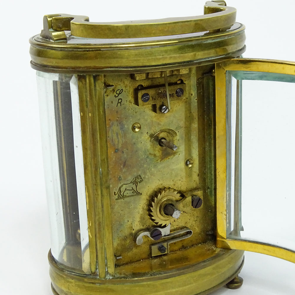 Antique Bronze and Glass Carriage Clock.