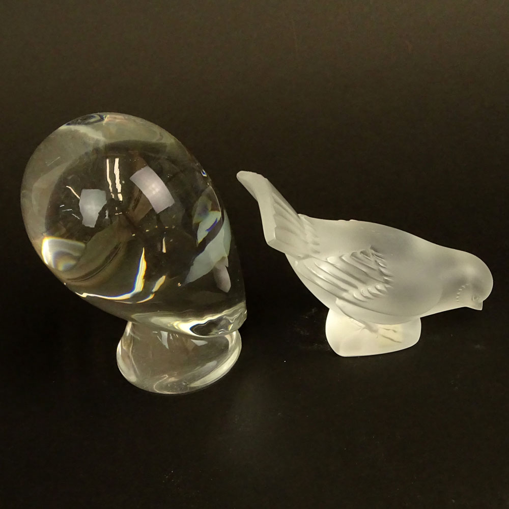 Lot of Two Crystal Bird Figurines.