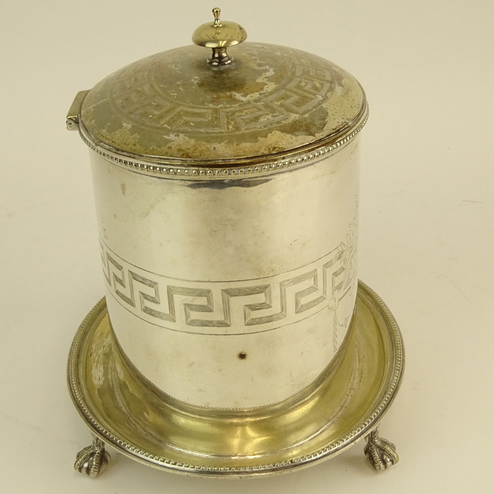 Antique English Silver Plate Biscuit Box.